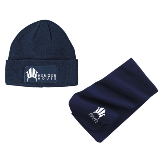 HH Logo Beanie with Fleece Scarf